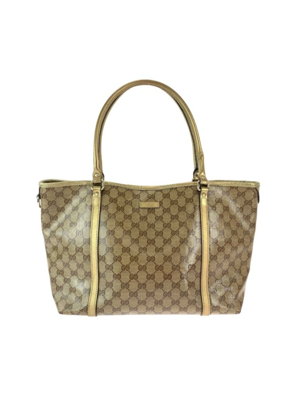 Gucci GG Crystal Beige Gold Tote Shoulder Bag